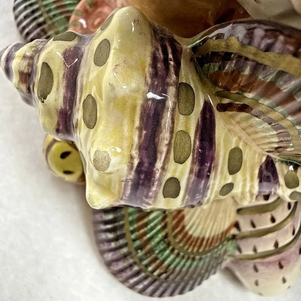 Fitz & Floyd Oceana Nautilus Shell Pitcher 1998 Large Coastal Seashell Vase